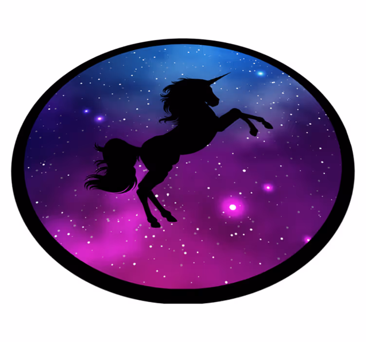 Magical unicorn scene kids rug - TenStickers