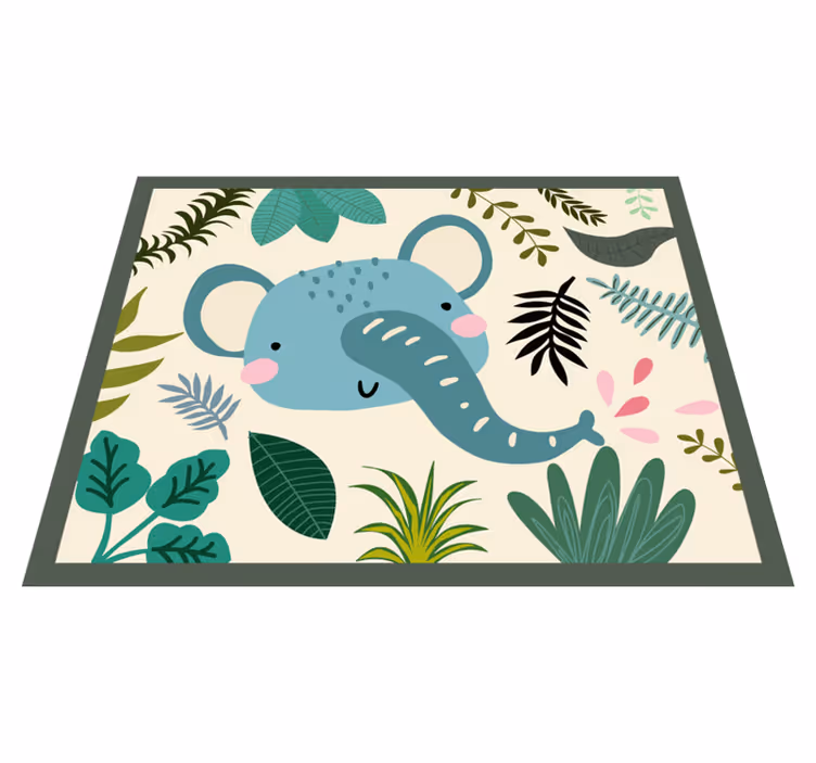 Elephant illustration nursery rug - TenStickers