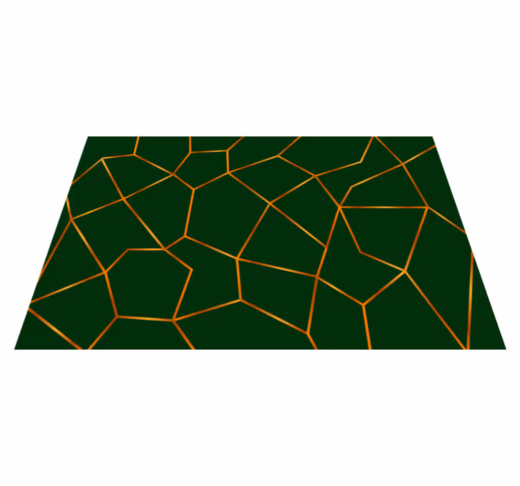 Marble rug with green geometric pattern - TenStickers