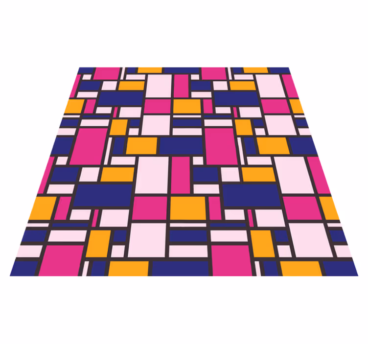 Geometric rug in vibrant color blocks - TenStickers