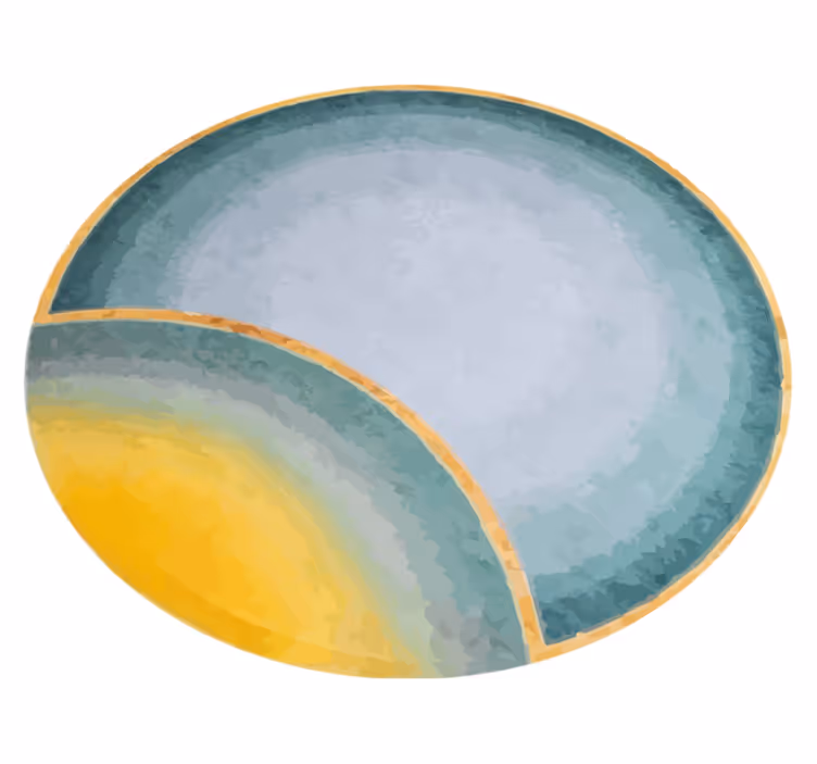 Abstract Circular Form minimalistic rug - TenStickers