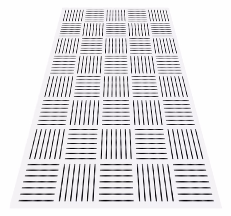 Striped tile pattern kitchen mat - TenStickers