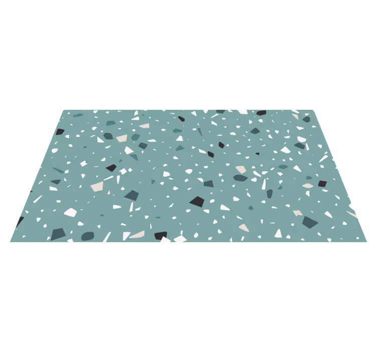 Green terrazzo style stone effect rug - TenStickers