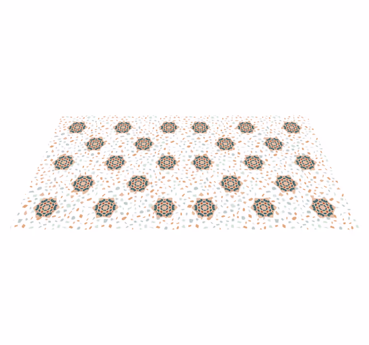 Texture rug in white mosaic design - TenStickers