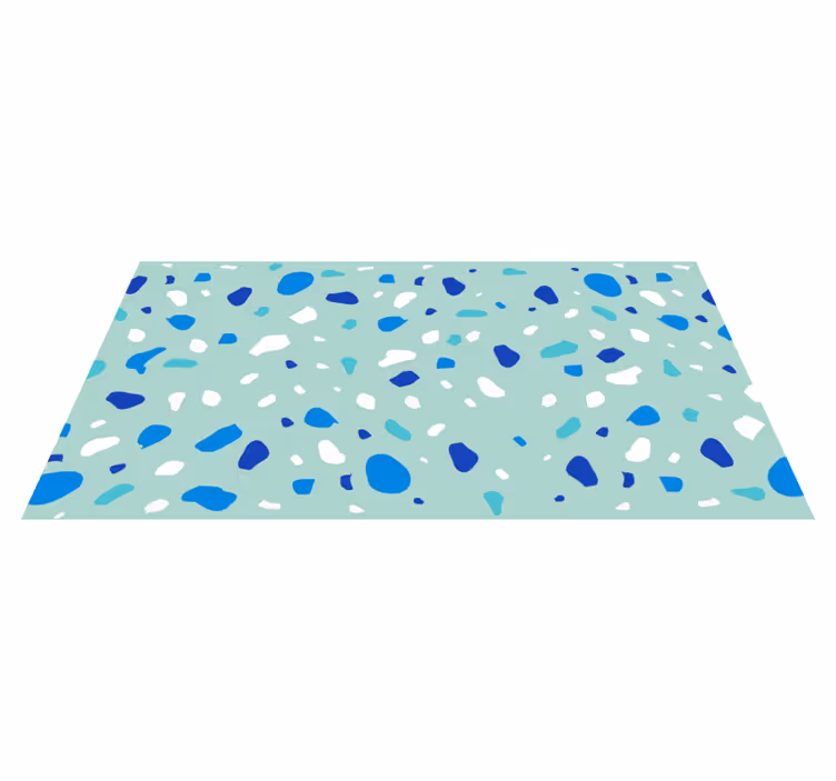Blue terrazzo texture rug - TenStickers