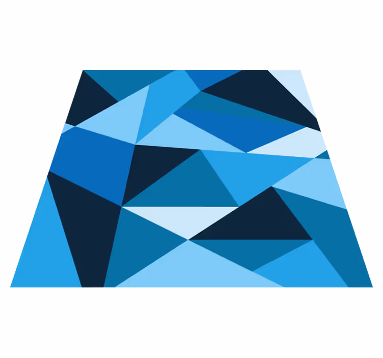 Triangular Blue Patterns geometric rug - TenStickers