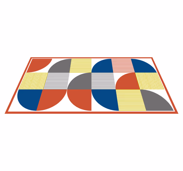 Vibrant abstract figures geometric rug - TenStickers