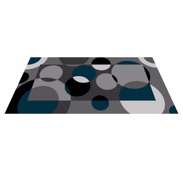 Circular grey pattern living room rug - TenStickers