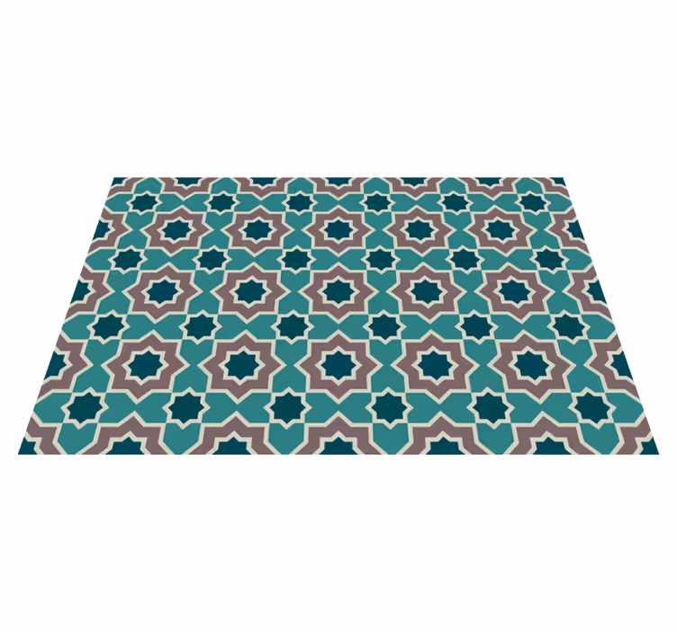 Turquoise and green shapes   tile carpet - TenStickers