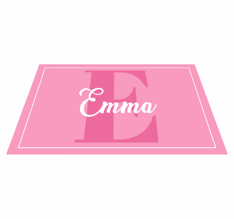 Pink design with initial kids rug - TenStickers