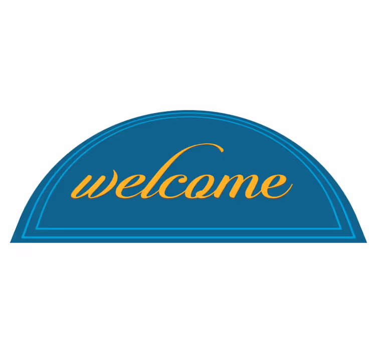 Entrance hall rug with blue welcome design - TenStickers