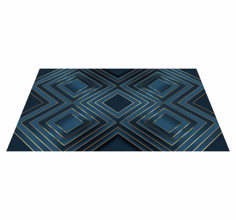 Black outlined squares modern rug - TenStickers