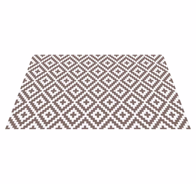 Simple squares in cream mosaic vinyl rug - TenStickers