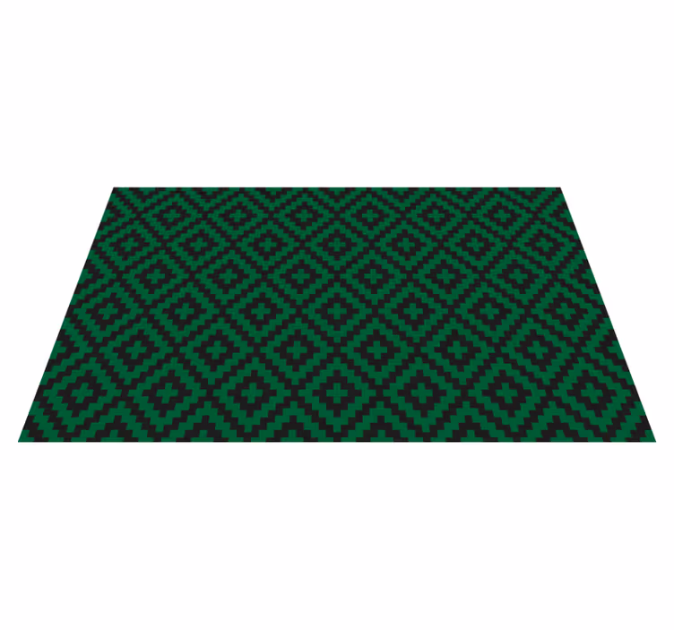 Dark green squares mosaic vinyl rug - TenStickers