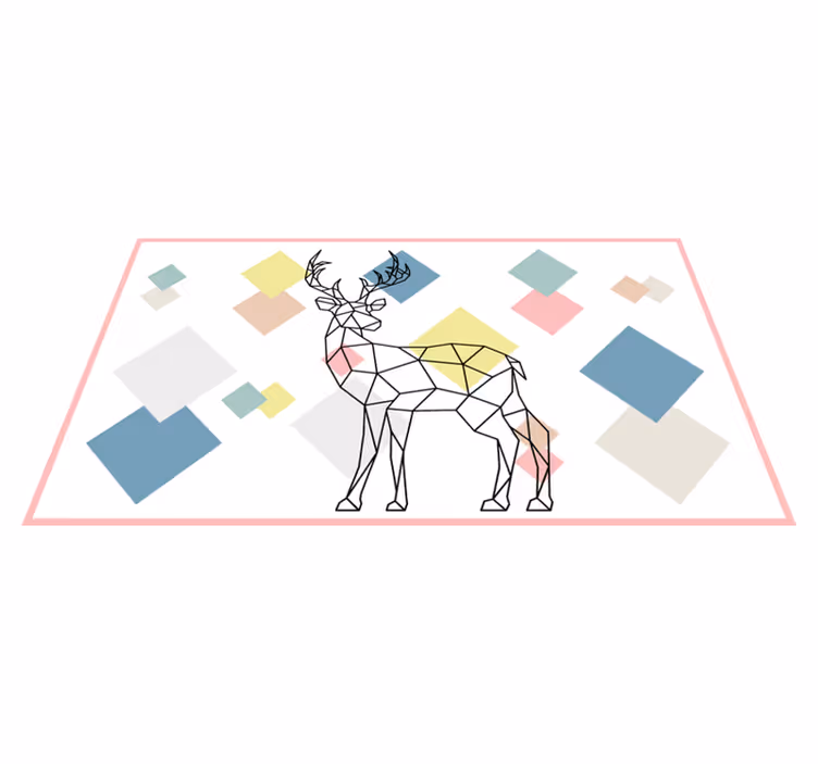 Polygonal deer animal mat - TenStickers