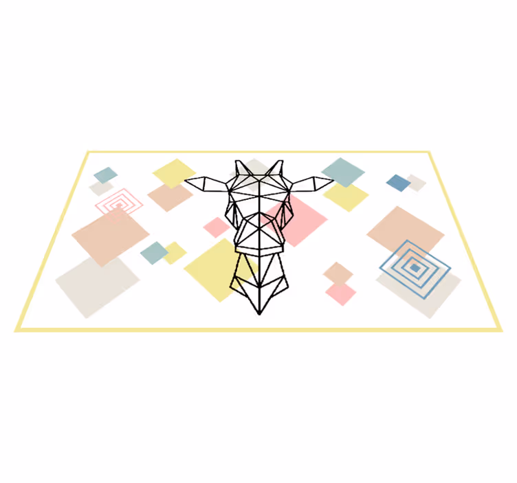 Abstract origami giraffe teenage bedroom rug - TenStickers
