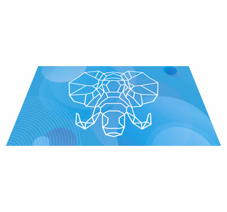 Blue elephant face animal mat - TenStickers