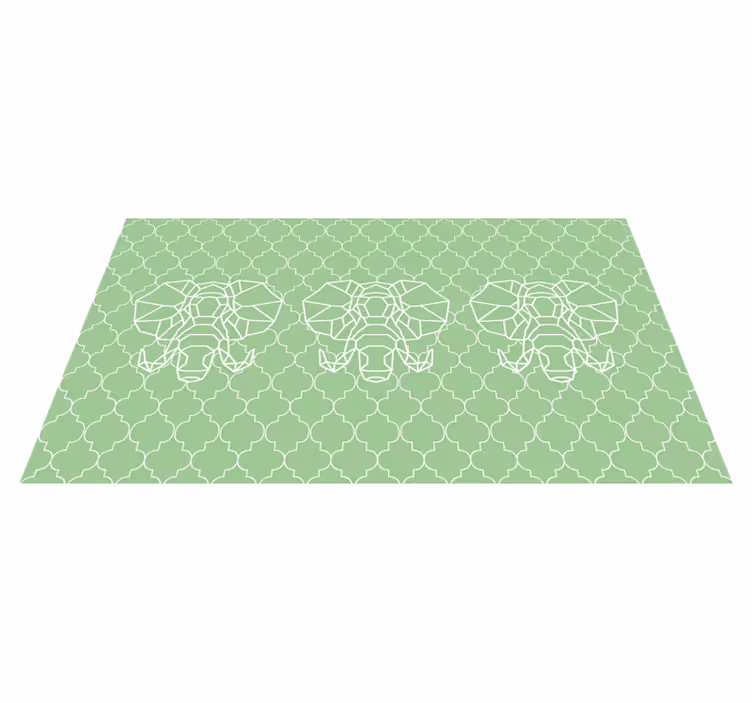 Gren geometric elephants animal mat - TenStickers