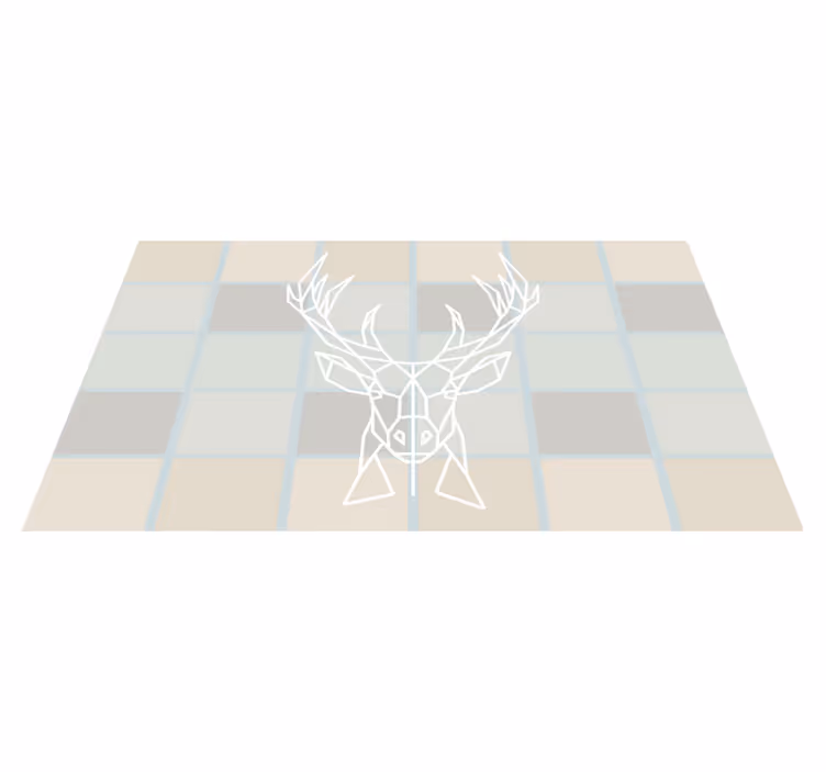 GEOMETRIC DEER DISPLAY animal print rug - TenStickers