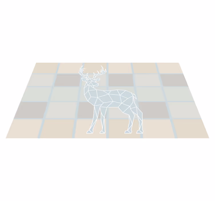 Origami deer motif animal mat - TenStickers