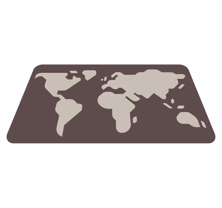 Beige and grey motif map rug - TenStickers