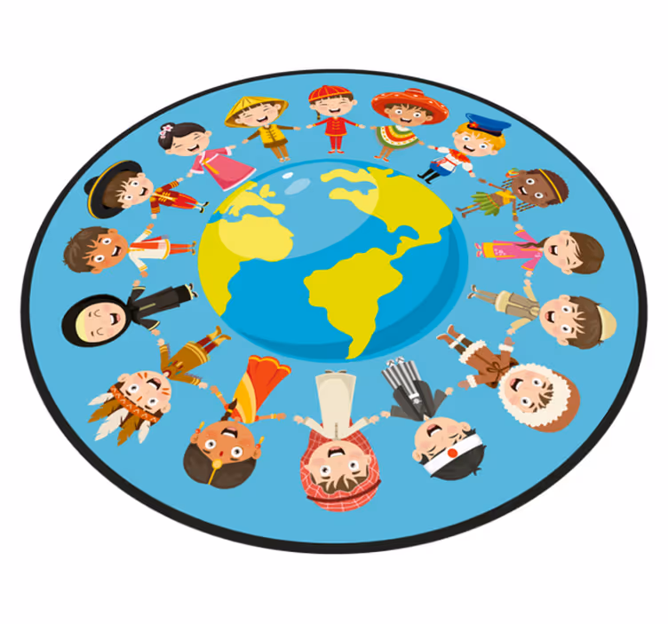 Cultural Kid Characters teenage bedroom rug - TenStickers
