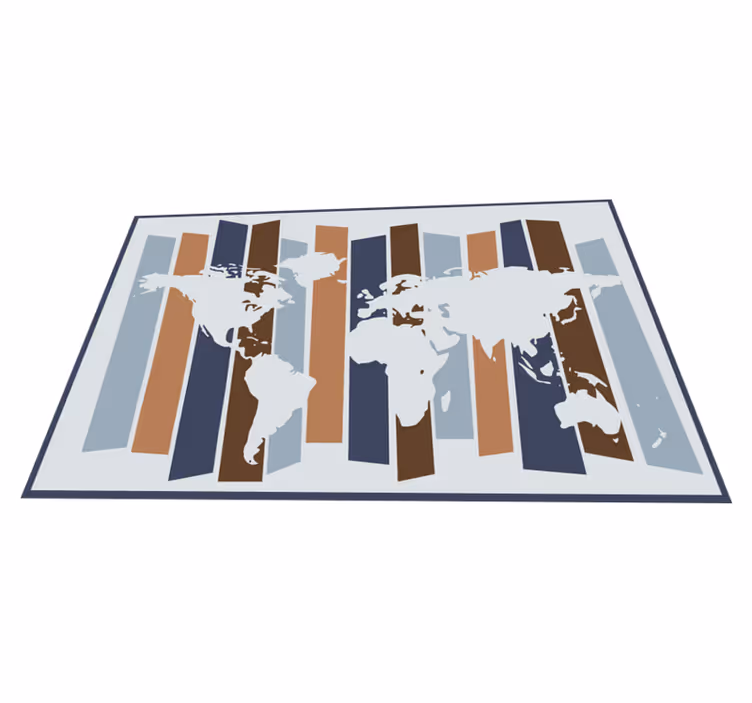 Abstract stripes motif map rug - TenStickers