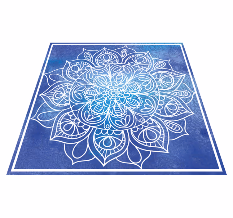 Elaborate Floral Motif mandala rug - TenStickers