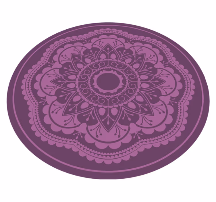 Purple circular design mandala rug - TenStickers
