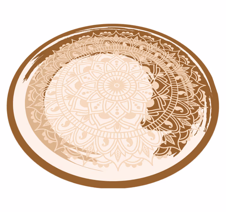 Natural washed off mandala  mandala vinyl rug - TenStickers