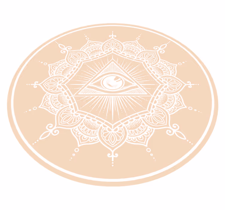 All-seeing beige eye mandala rug - TenStickers