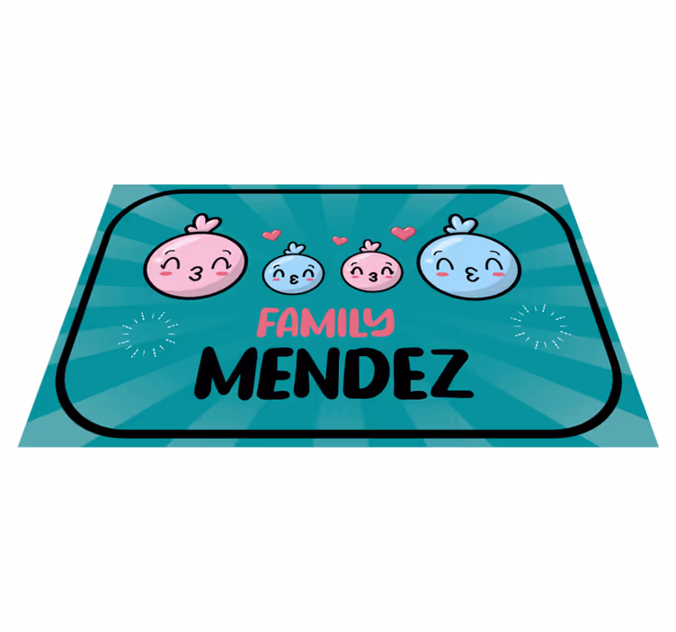 Water balloons with family name entrance hall rug - TenStickers