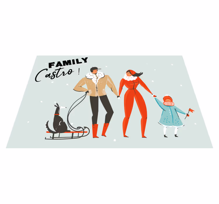 Personalised winter family custom floor mat - TenStickers