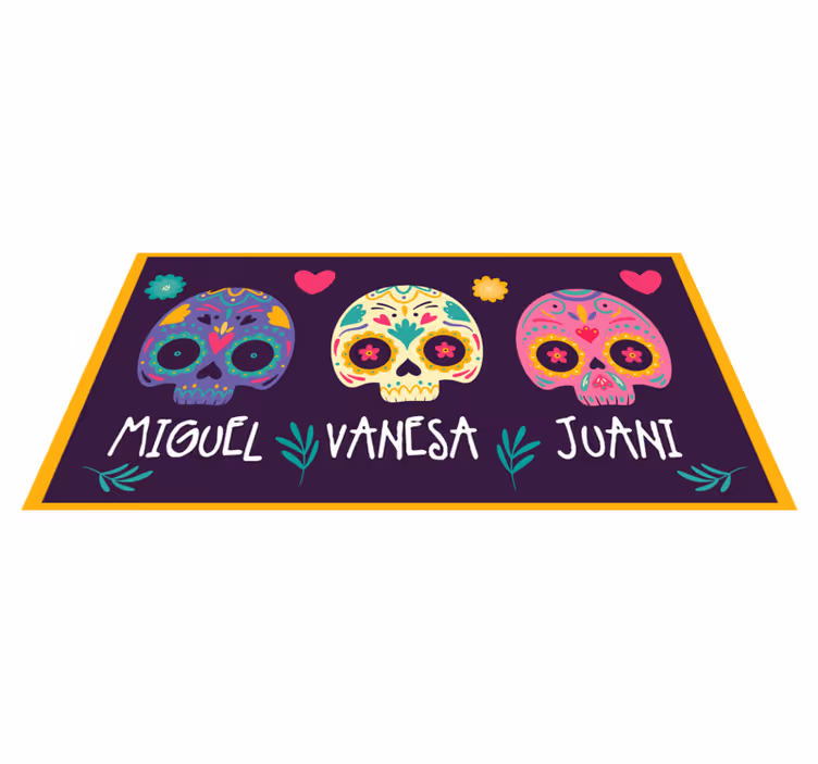 Custom colorful skulls entrance hall rug - TenStickers