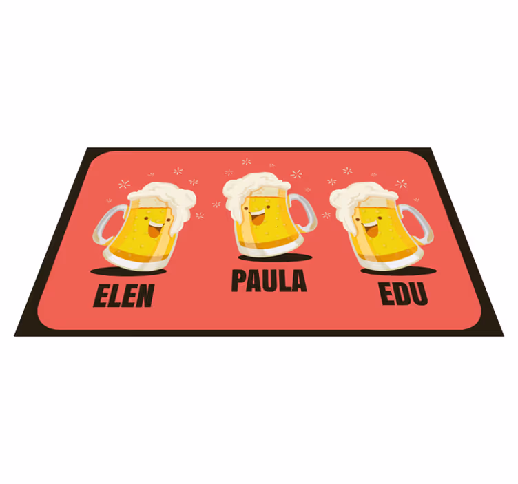 Custom beer mugs entrance hall rug - TenStickers