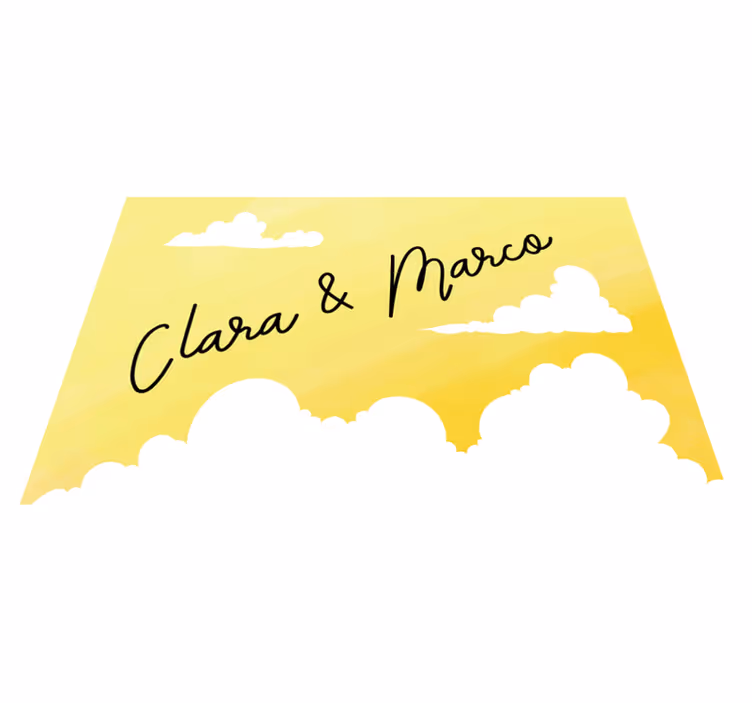 Cloudy couple design custom floor mat - TenStickers