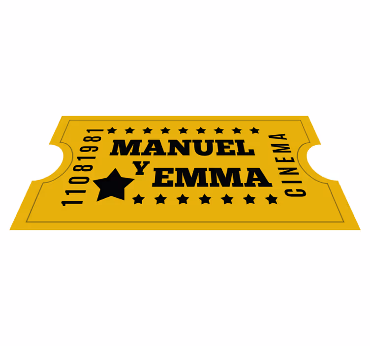 Cinema ticket for couple custom floor mat - TenStickers