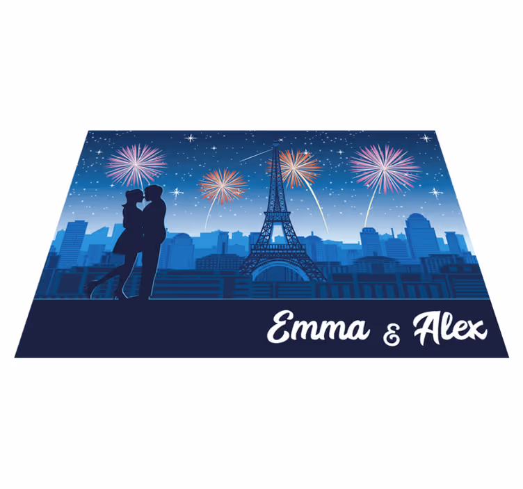 Parisian Romance custom floor mat - TenStickers