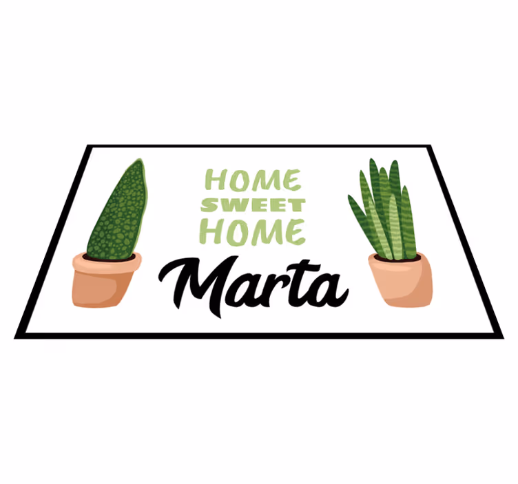 Sweet home with plants custom floor mat - TenStickers