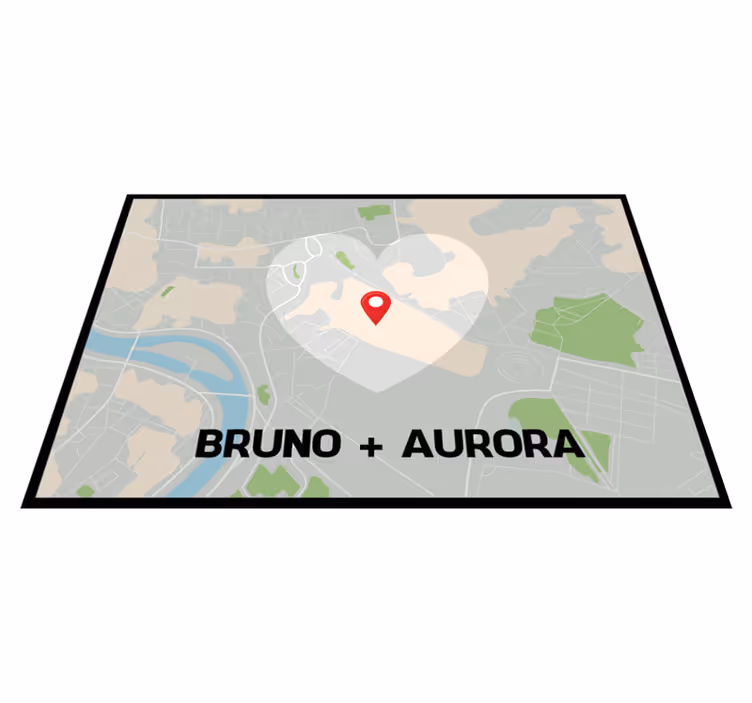 Personalized map location custom floor mat - TenStickers