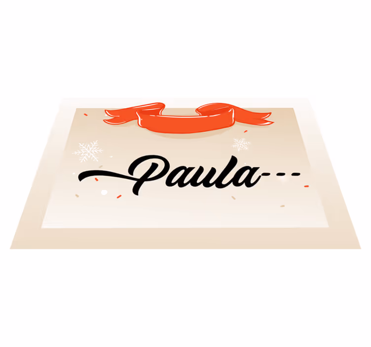 Beige design custom name christmas rug - TenStickers