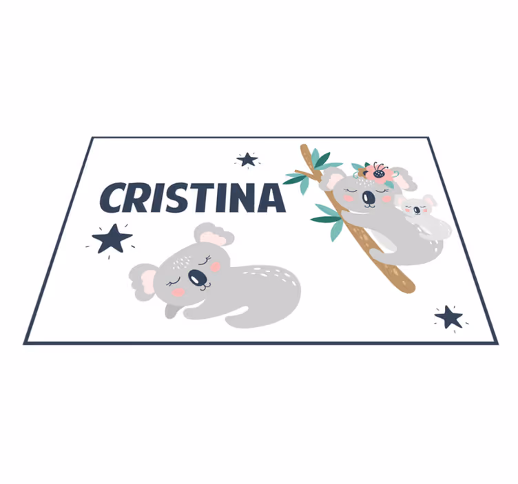 Koala Family Fun custom floor mat - TenStickers