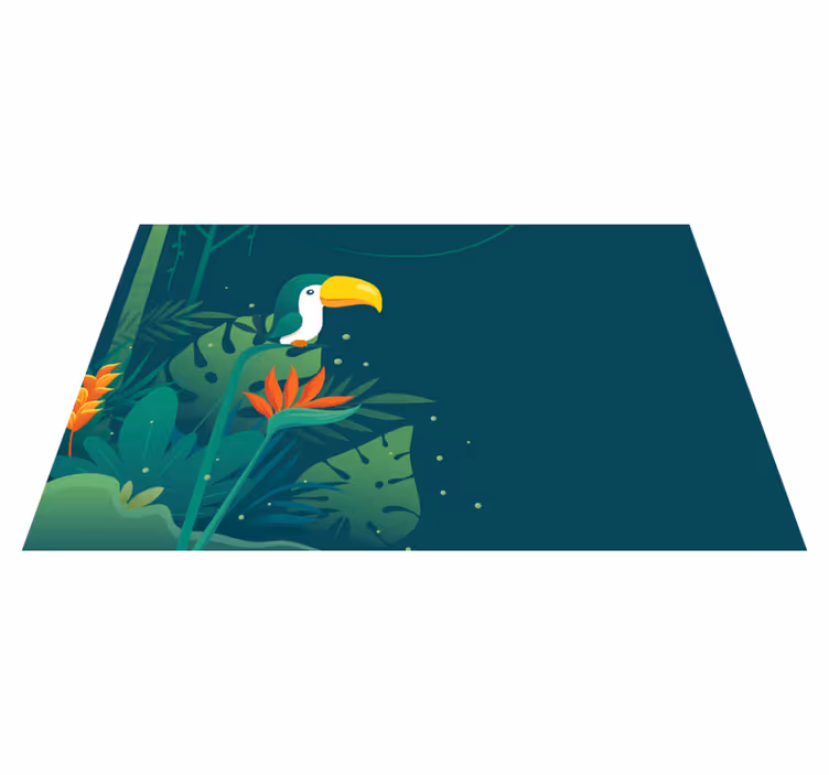 Tropical Toucan Scene nature rug - TenStickers