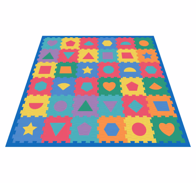 Colorful puzzle imitation nursery rug - TenStickers