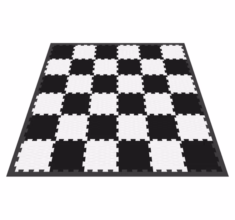 Checkerboard design geometric rug - TenStickers