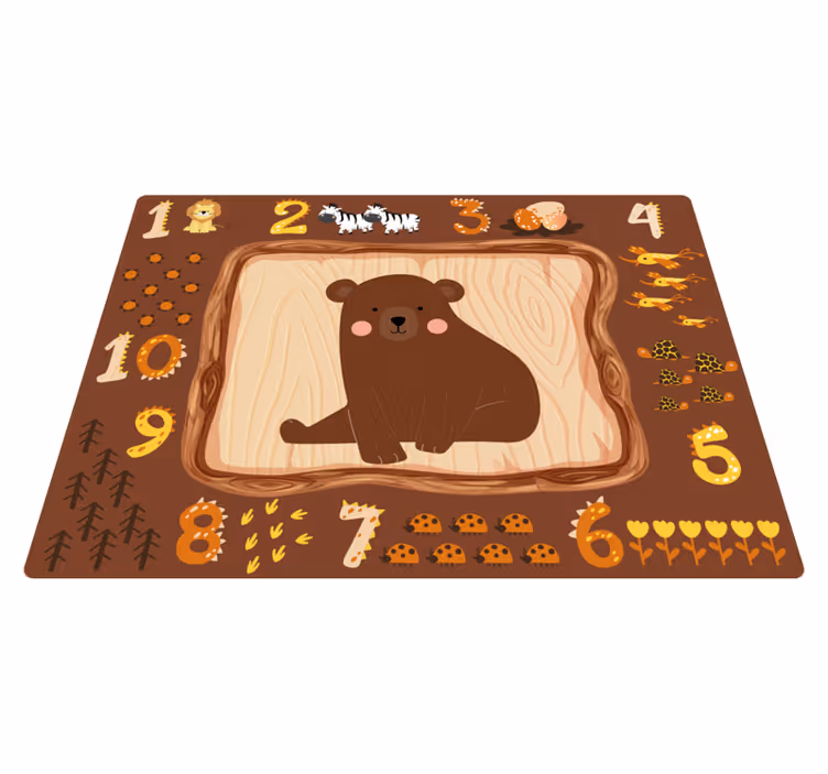 Bear educational design kids carpet - TenStickers