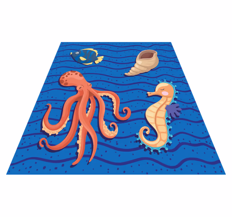 OCEAN ANIMALS PLAYTIME kids carpet - TenStickers