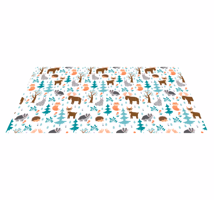 Forest animals playing baby play mat - TenStickers