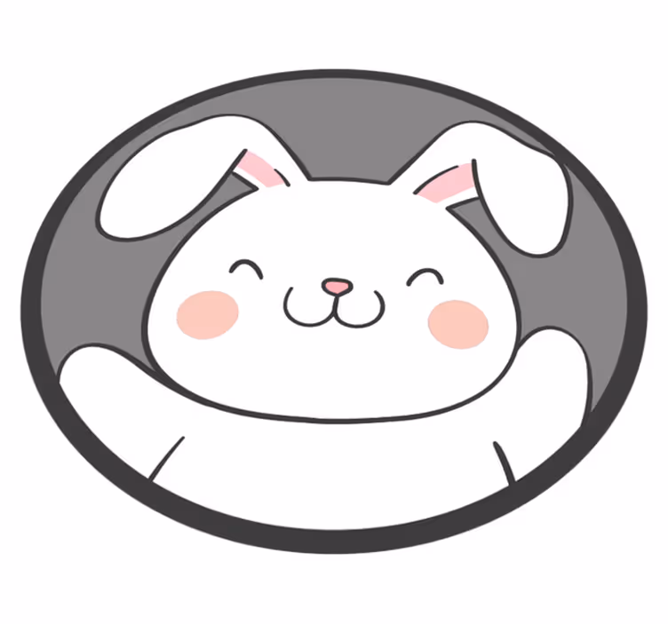 White bunny design kids carpet - TenStickers