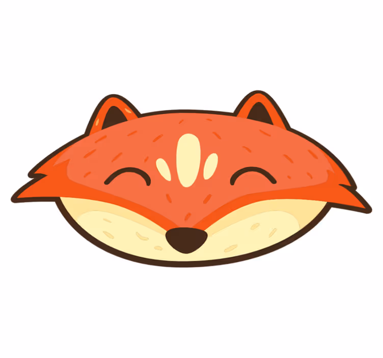 Happy fox face kids carpet - TenStickers
